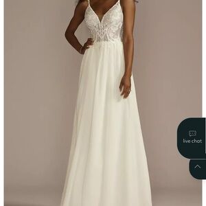 David's Bridal Cream Lace Wedding Dress